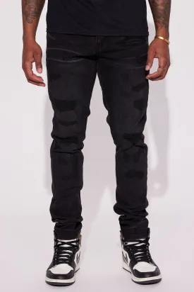All The Way Up Ripped Stacked Skinny Jeans - Black Wash
