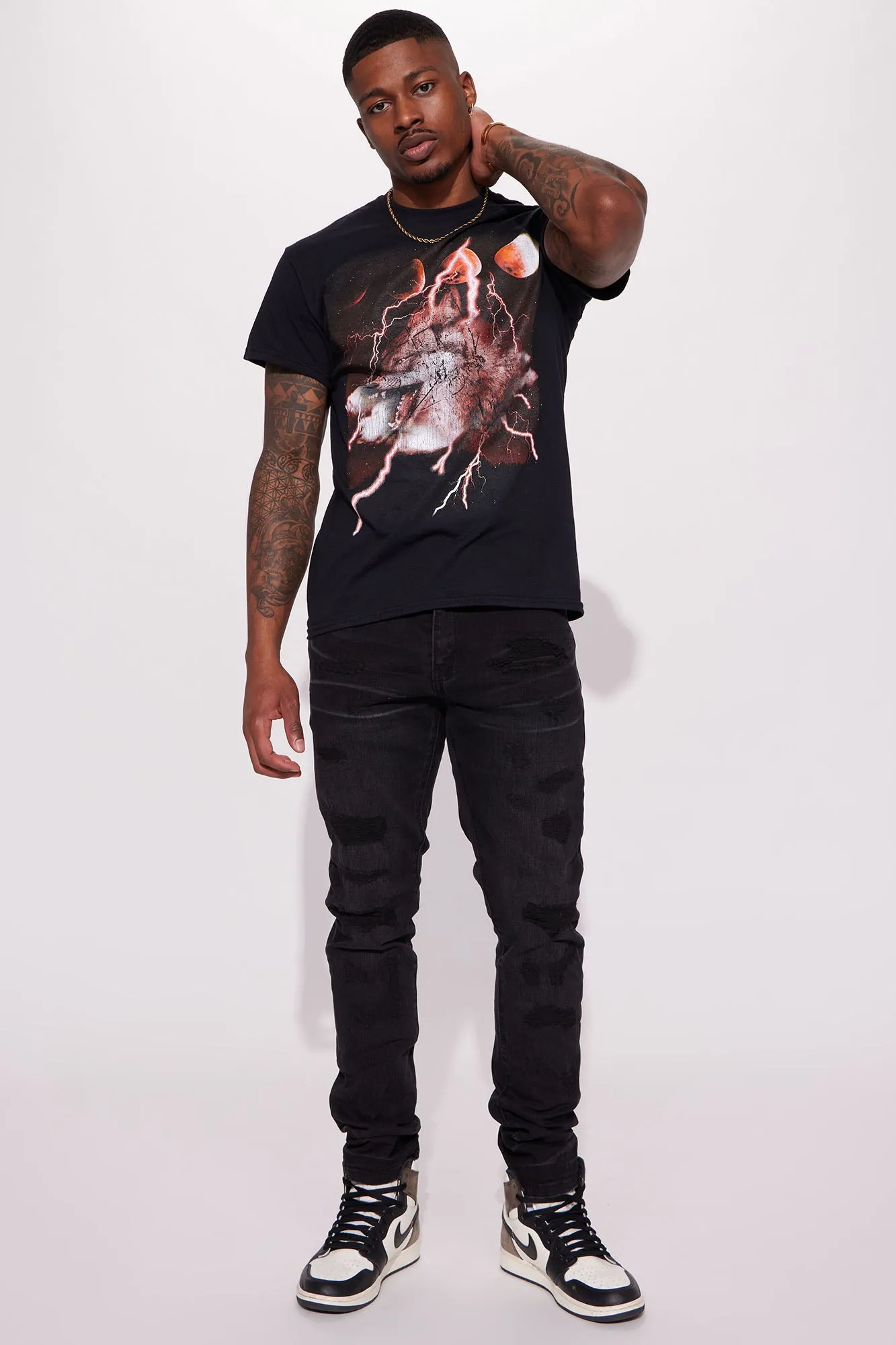 All The Way Up Ripped Stacked Skinny Jeans - Black Wash