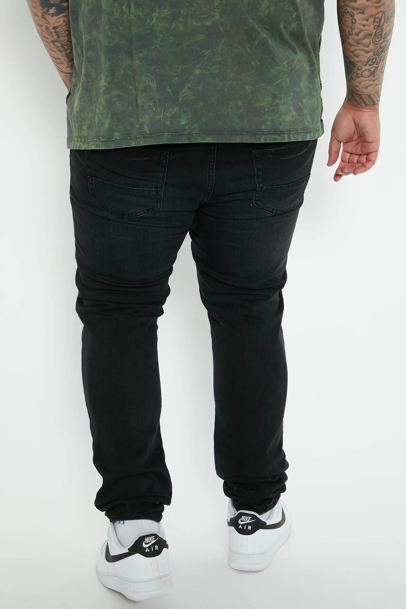 All The Way Up Ripped Stacked Skinny Jeans - Black Wash