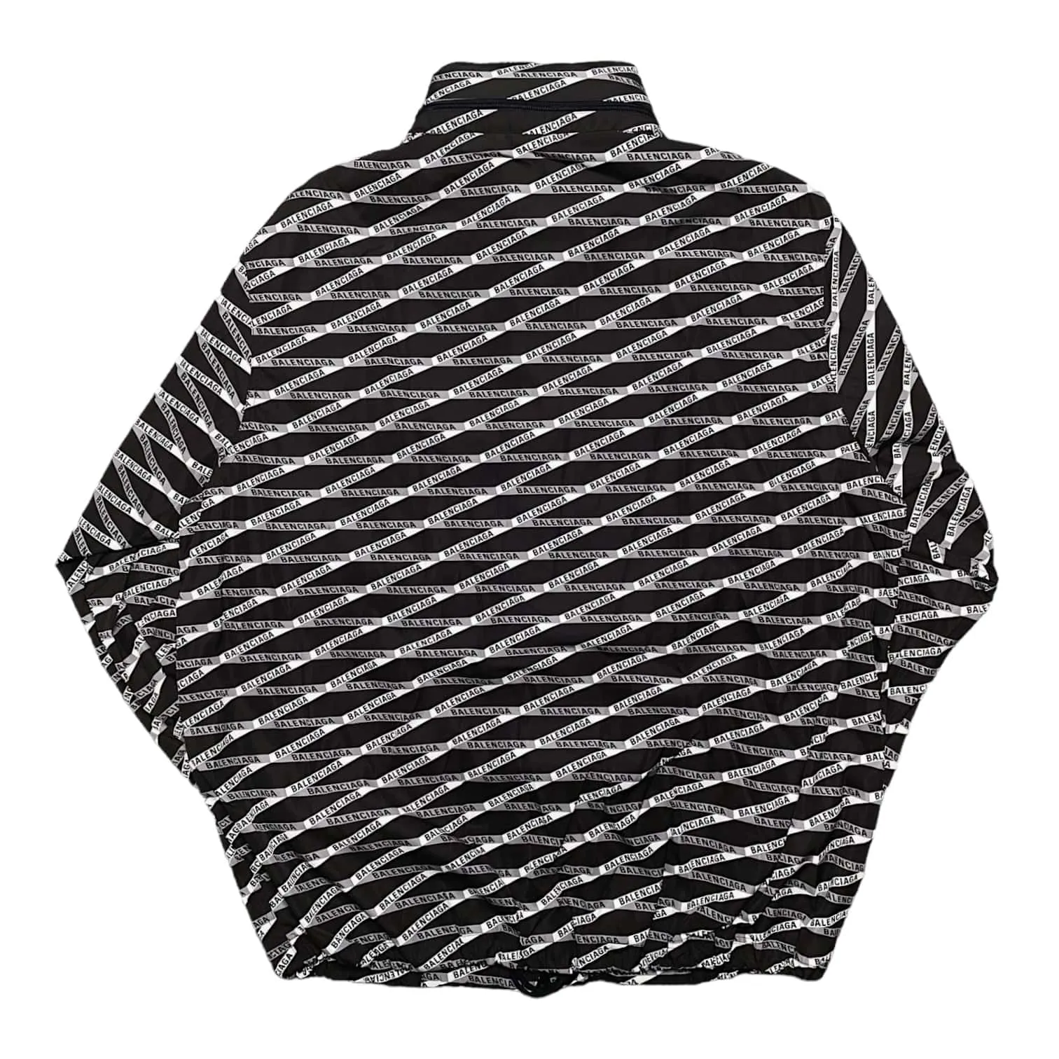 Balenciaga All Over Logo Tech Windbreaker Jacket Black