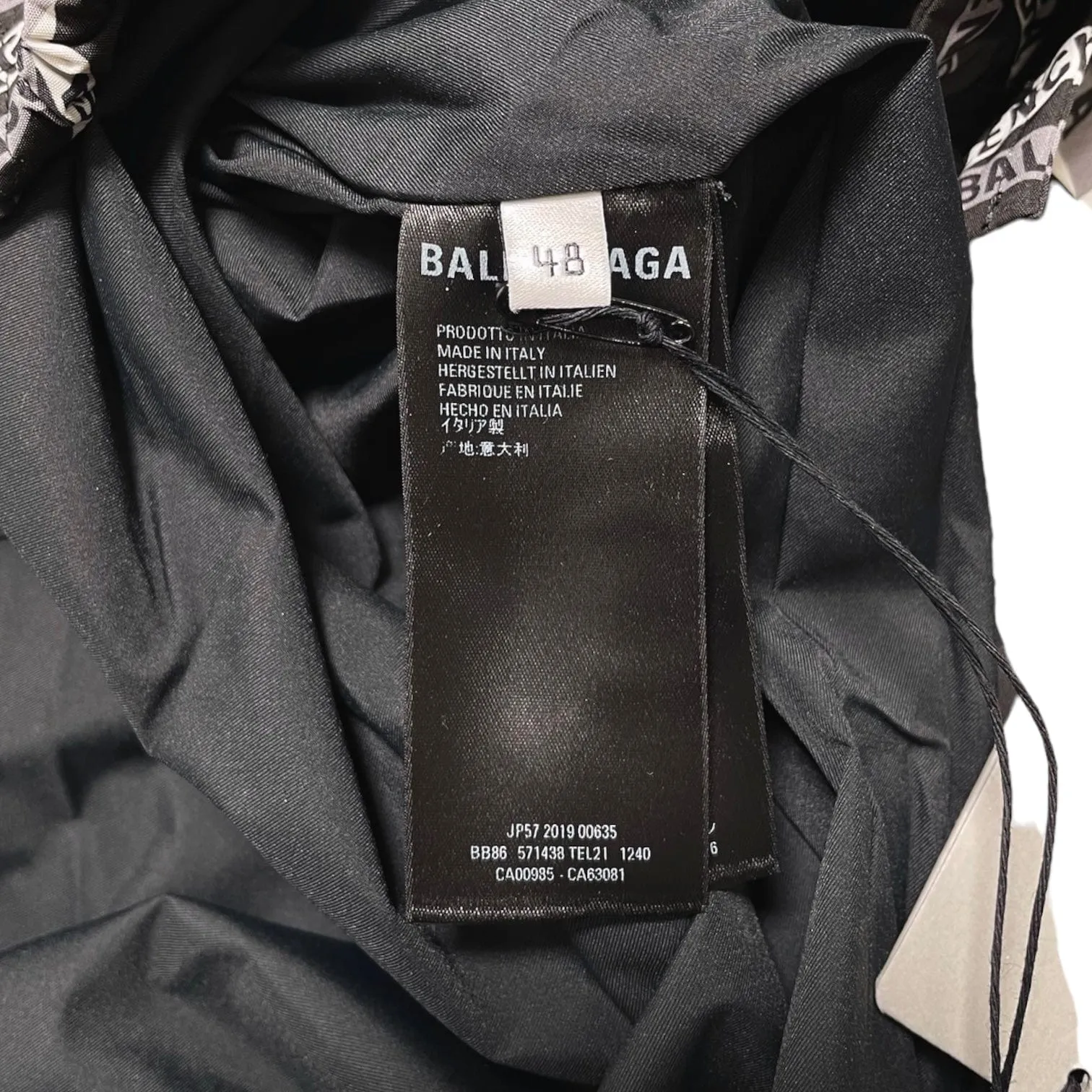 Balenciaga All Over Logo Tech Windbreaker Jacket Black