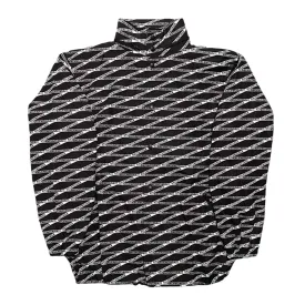 Balenciaga All Over Logo Tech Windbreaker Jacket Black