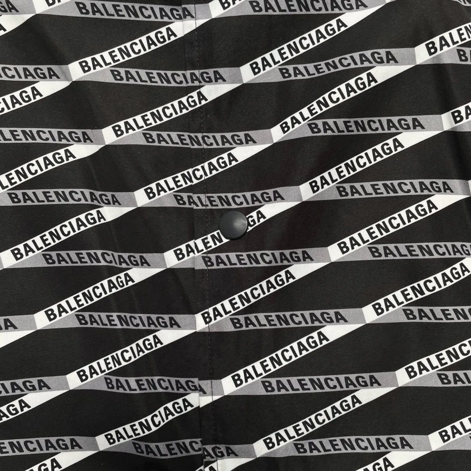 Balenciaga All Over Logo Tech Windbreaker Jacket Black
