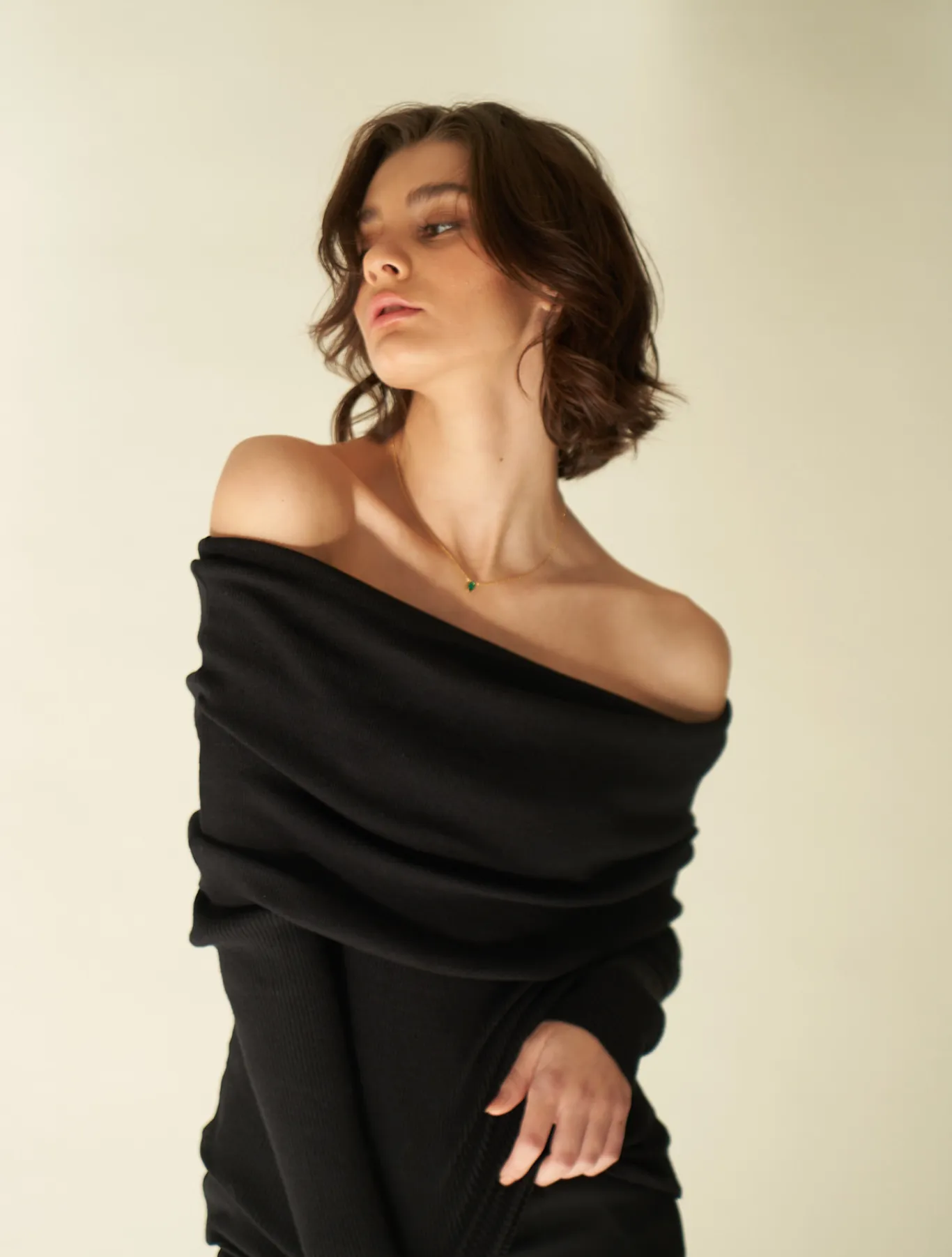 Black Off-the-Shoulder Sweater