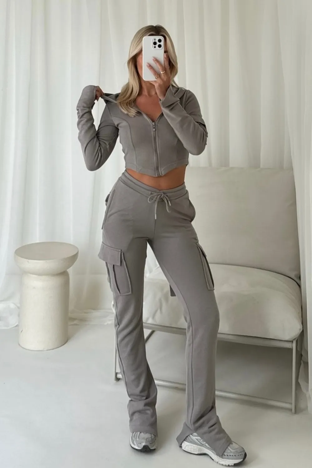 Chloe slate grey cargo tracksuit