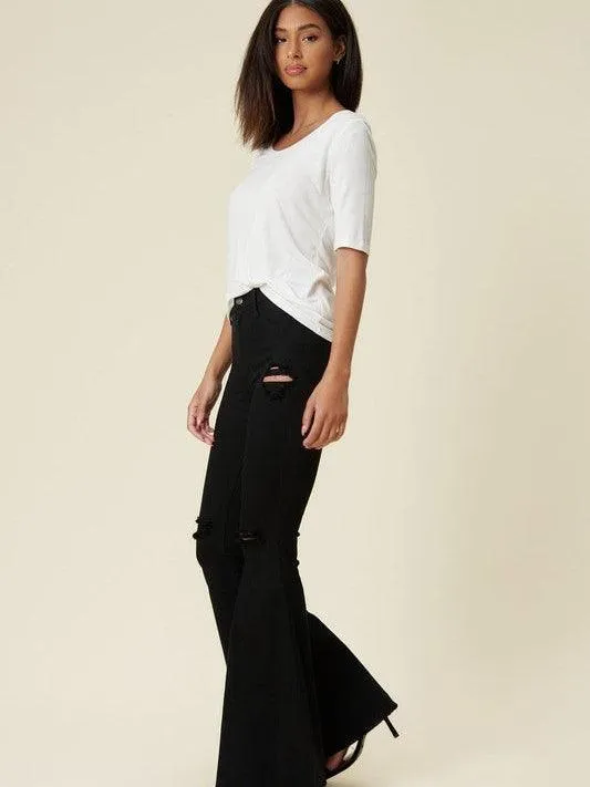 Extreme Flare Black Bell Bottom Jeans