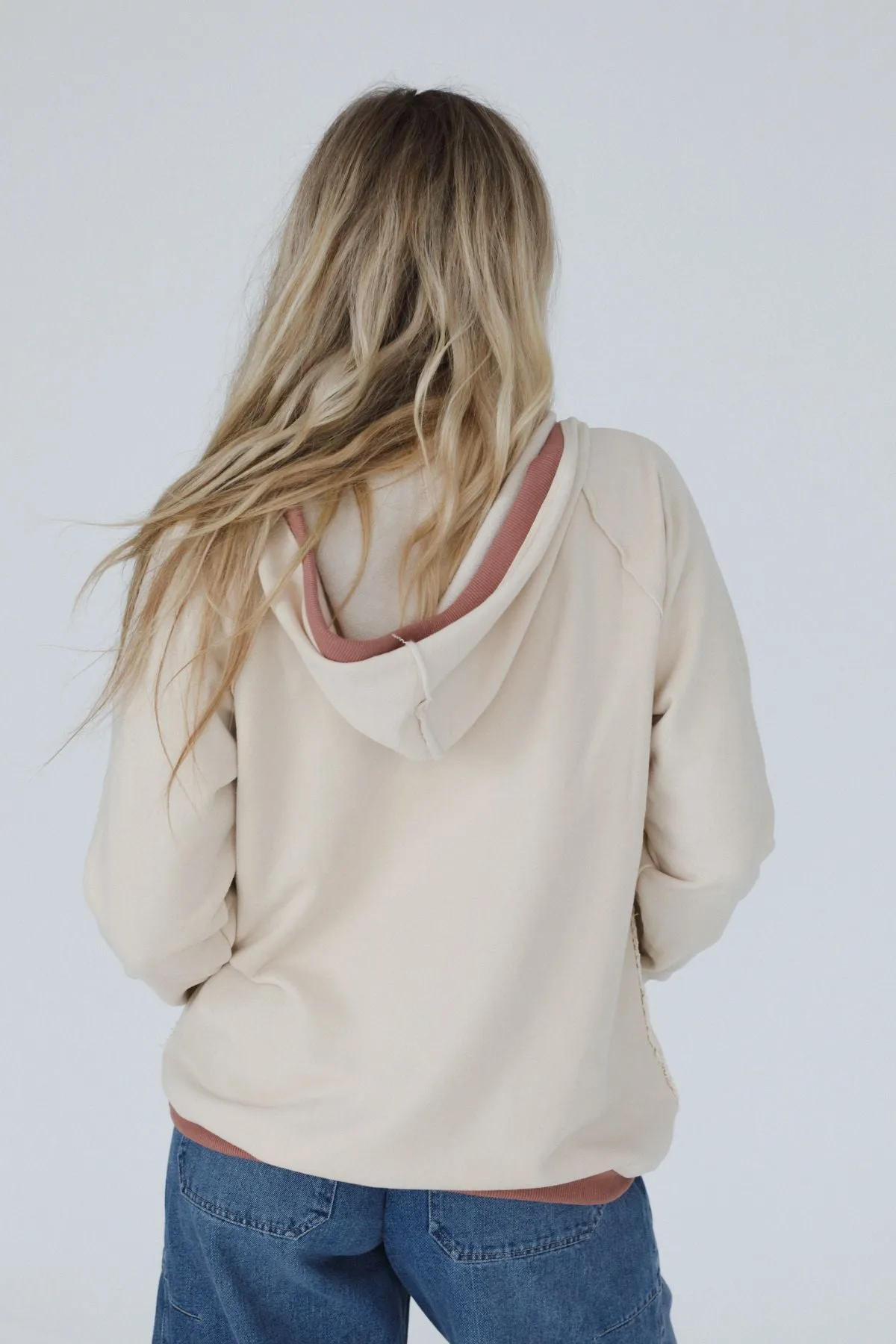 Lennon Crochet Hooded Top - Ecru