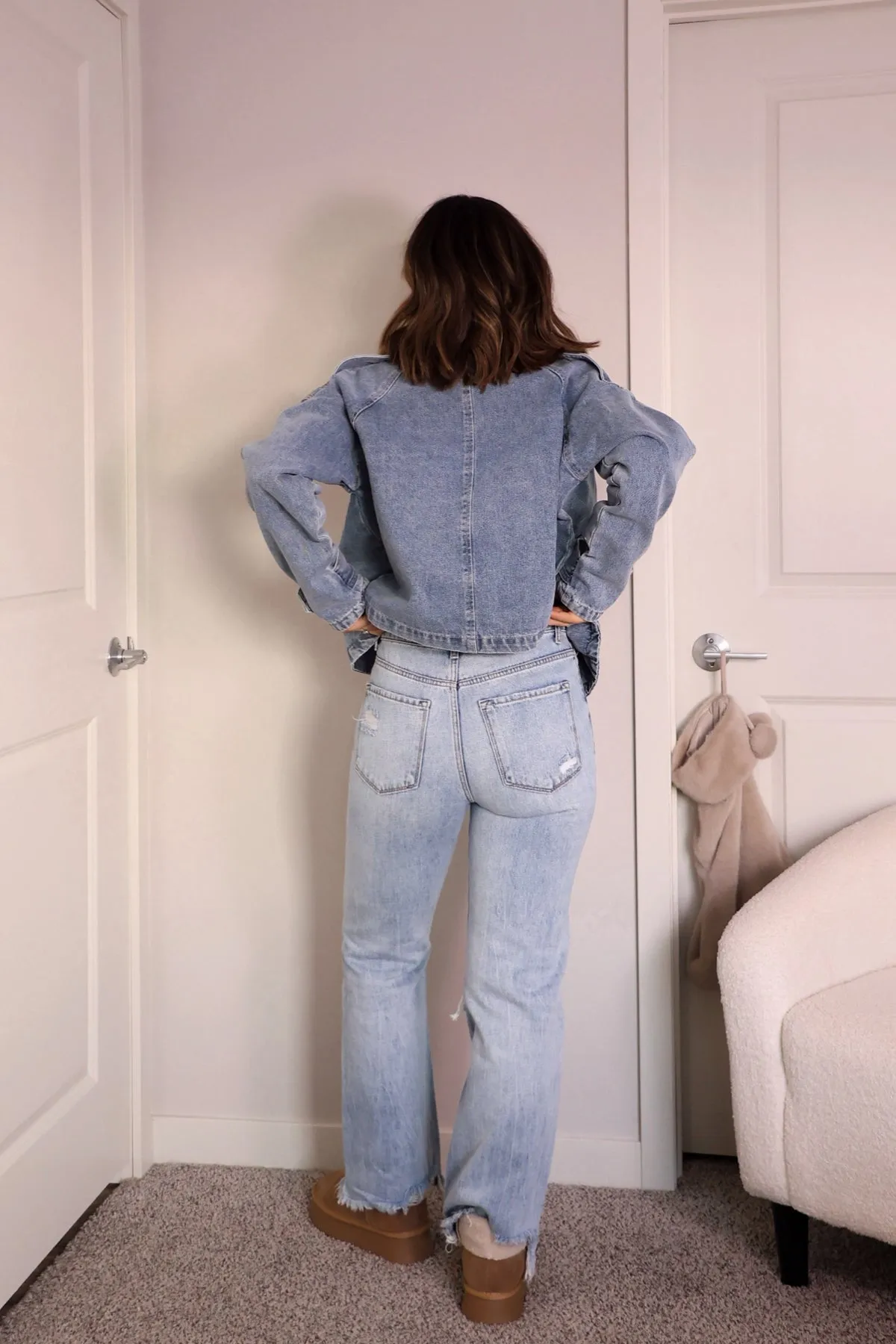 Light Wash 90s Vintage Distressed Flare Jeans