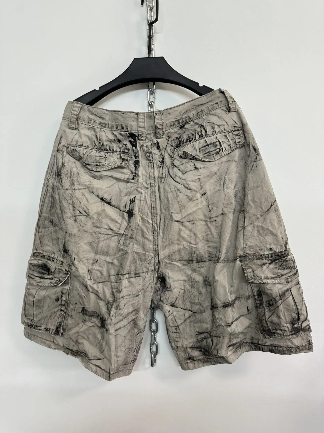 Washed Loose Fit Cargo Shorts